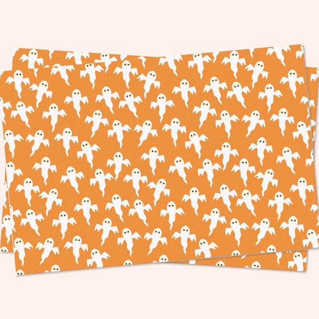 Ghost Halloween Orange Tissue Paper (Creator Uploaded)