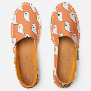 Ghost Halloween orange white cute pattern Espadrilles