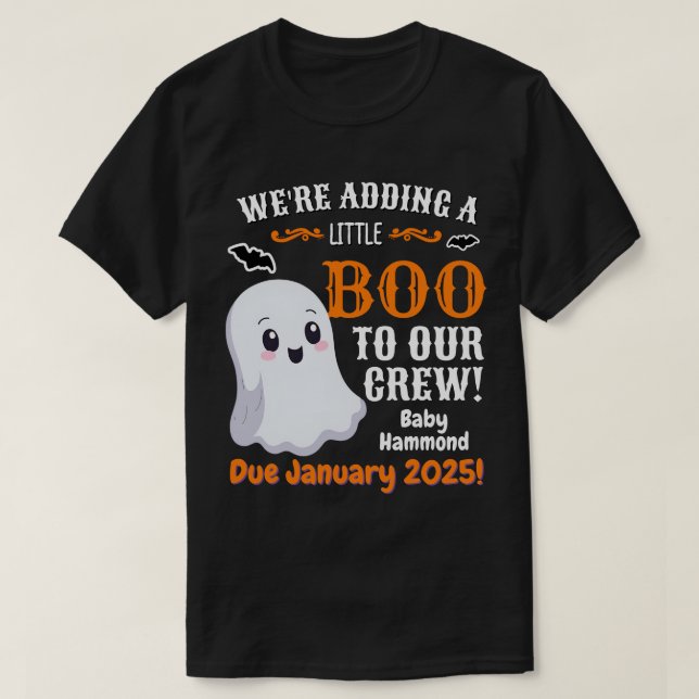 Ghost Halloween Pregnancy Announcement For Dad T-Shirt (Design Front)