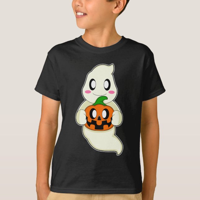 Ghost Halloween Pumpkin T-Shirt (Front)