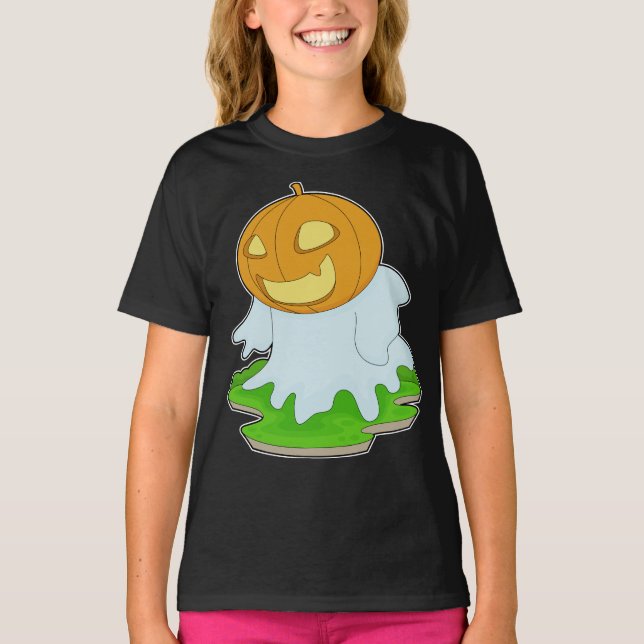 Ghost Halloween Pumpkin T-Shirt (Front)