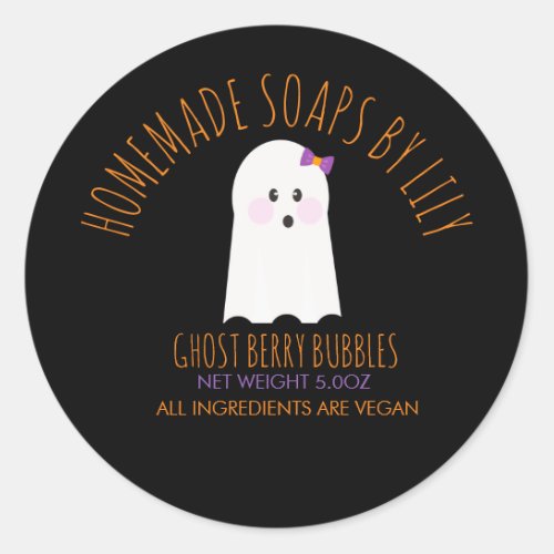  Ghost Halloween Soap Homemade Business  Classic Round Sticker