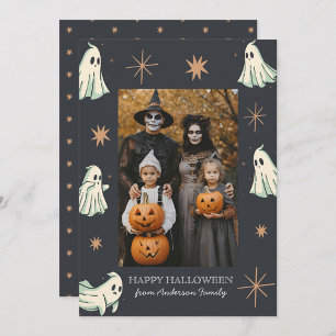 Ghost Halloween Spooktacular Family Photo Holiday Card