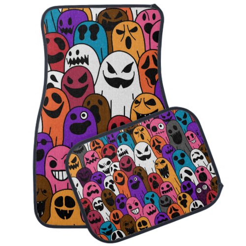 Ghost Halloween Spooky Scarf Pattern Car Floor Mat