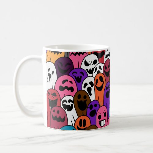 Ghost Halloween Spooky Scarf Pattern Coffee Mug