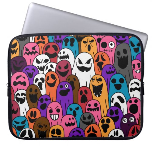 Ghost Halloween Spooky Scarf Pattern Laptop Sleeve