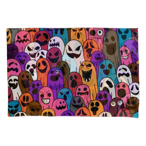 Ghost Halloween Spooky Scarf Pattern Pillow Case