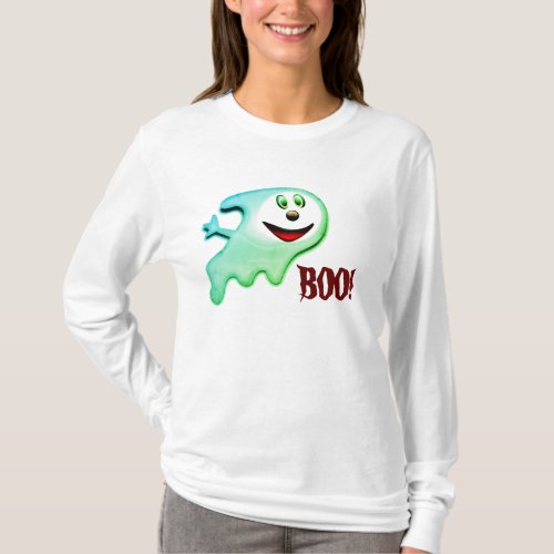 Ghost Halloween T_Shirt Kids Teens Womens T_Shirt