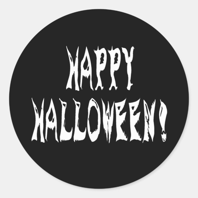 Ghost Halloween Text Classic Round Sticker (Front)