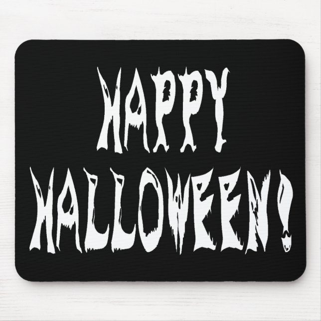 Ghost Halloween Text Mouse Pad (Front)