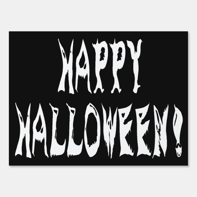 Ghost Halloween Text Yard Sign (Front)