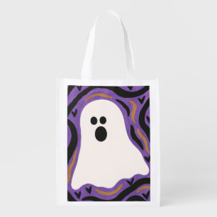 Ghost Halloween Trick-or-Treat Grocery Bag
