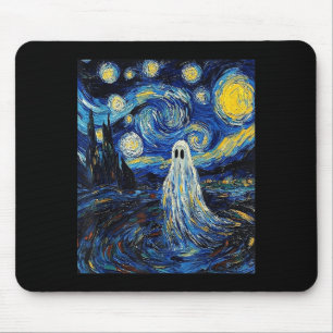 Ghost Halloween - Van Gogh Style - Starry Night  Mouse Pad