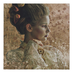 Ghost halloween woman female faux canvas print