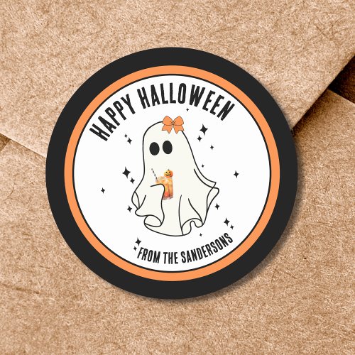 Ghost Happy Halloween Classic Round Sticker