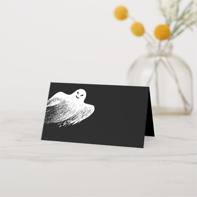 Ghost Happy Halloween Party Place Card (Front)