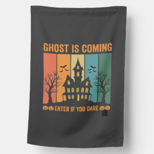Ghost Haunted House Halloween Vector Design Flag