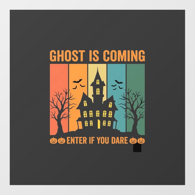 Ghost Haunted House Halloween Vector Design Floor Decals (Front)