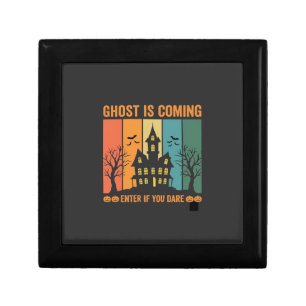 Ghost Haunted House Halloween Vector Design Gift Box