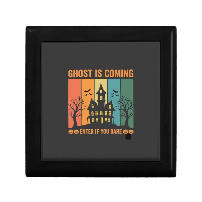 Ghost Haunted House Halloween Vector Design Gift Box (Front)