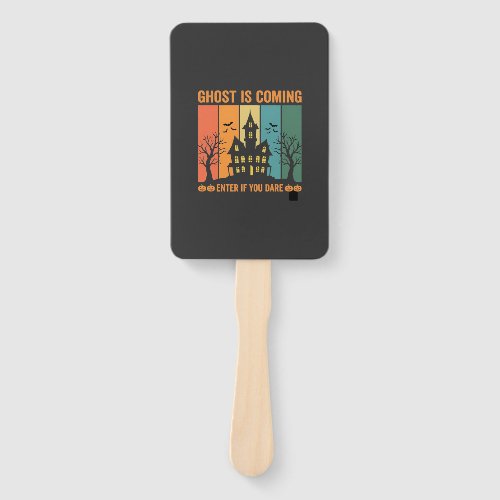 Ghost Haunted House Halloween Vector Design Hand Fan