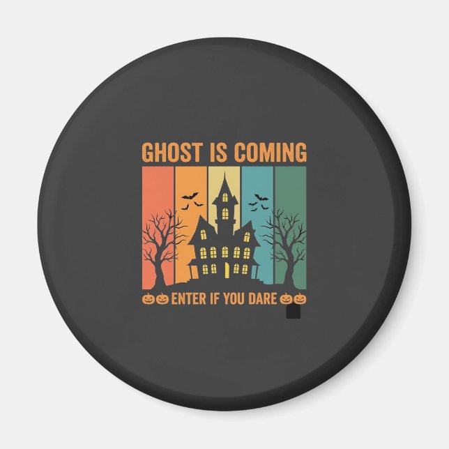 Ghost Haunted House Halloween Vector Design Magnet (Front)