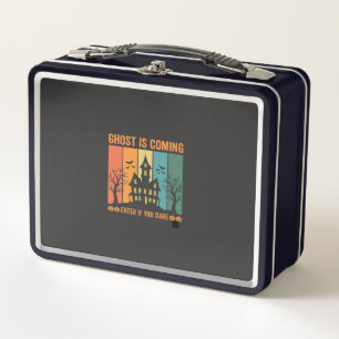 Ghost Haunted House Halloween Vector Design Metal Lunch Box