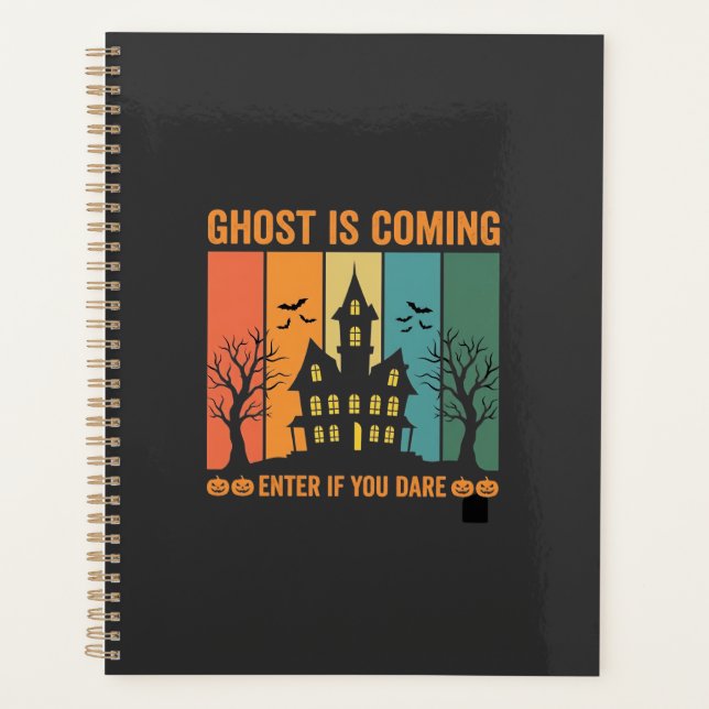 Ghost Haunted House Halloween Vector Design Planner (Front)