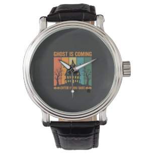 Ghost Haunted House Halloween Vector Design Watch
