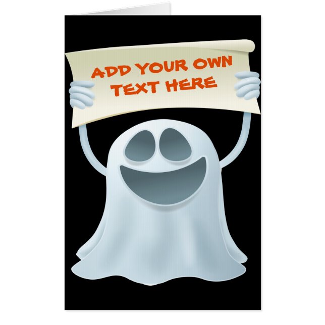Ghost holding text  card (Front)