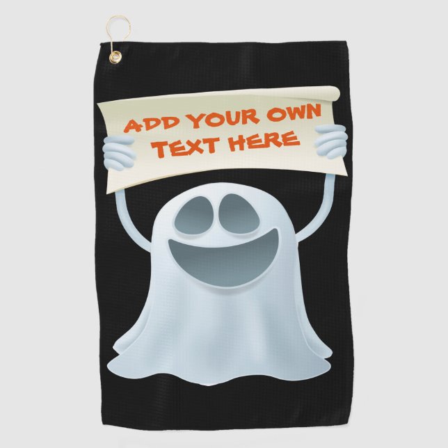 Ghost holding text  golf towel (Front)