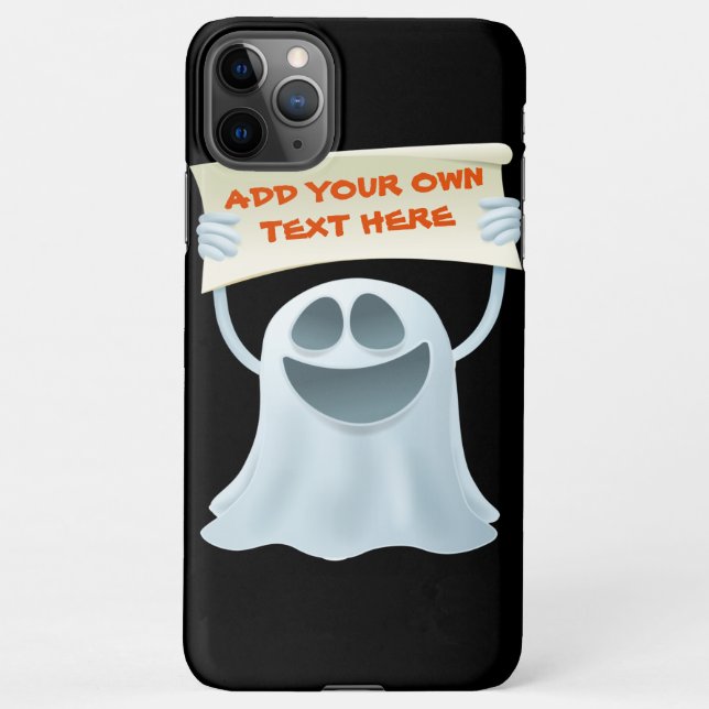 Ghost holding text  iPhone case (Back)