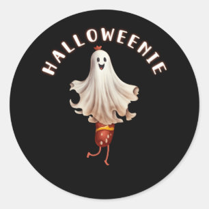 Ghost Hot Dog Halloweenie Dachshund Sausage Hallow Classic Round Sticker