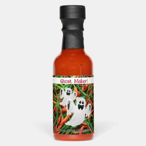 Ghost Hot Sauce Personalize Name Text Party Favor