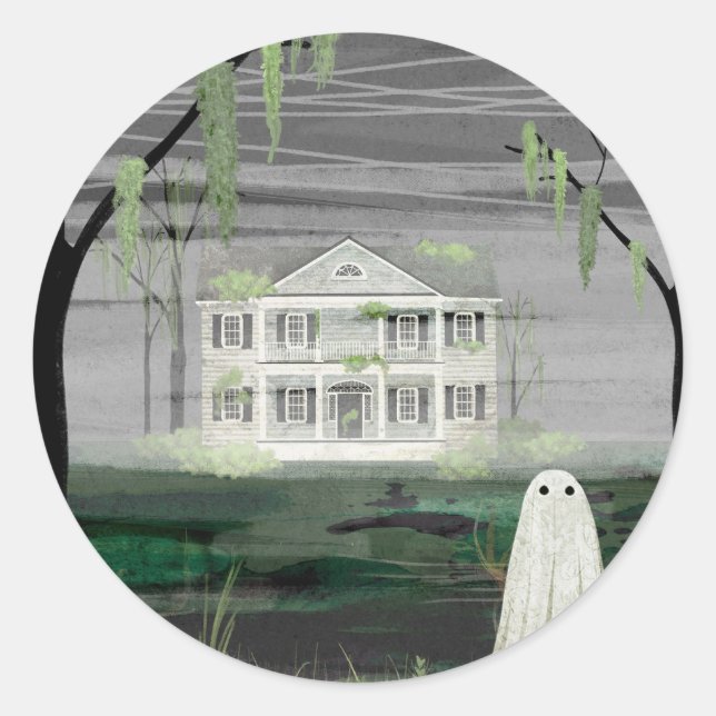 Ghost House Classic Round Sticker (Front)