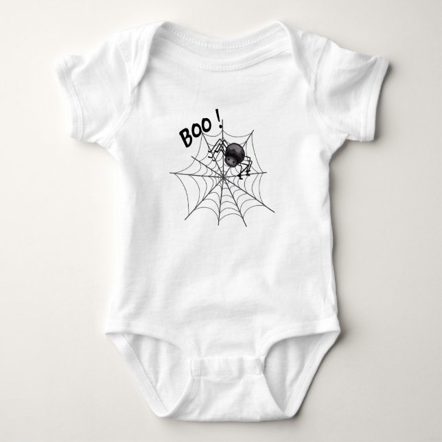 Ghost House Halloween Baby Shower  Baby Bodysuit (Front)