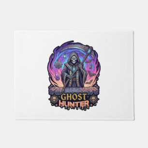 Ghost Hunter Grim Reaper Skeleton Scythe Purple Fl Doormat