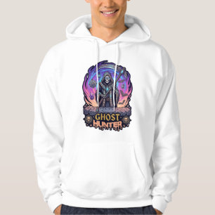 Ghost Hunter Grim Reaper Skeleton Scythe Purple Fl Hoodie