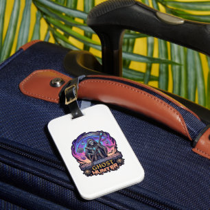 Ghost Hunter Grim Reaper Skeleton Scythe Purple Fl Luggage Tag