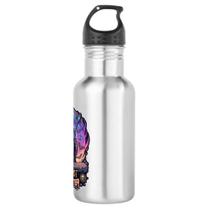 Ghost Hunter Grim Reaper Skeleton Scythe Purple Fl Stainless Steel Water Bottle