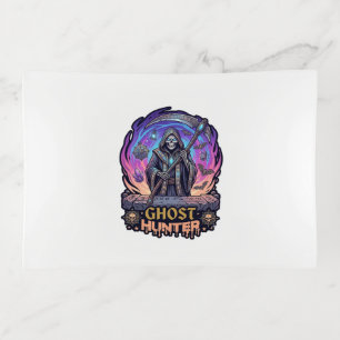 Ghost Hunter Grim Reaper Skeleton Scythe Purple Fl Trinket Tray