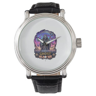 Ghost Hunter Grim Reaper Skeleton Scythe Purple Fl Watch