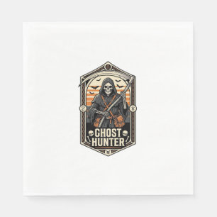 Ghost Hunter Shirt Vintage Reaper Halloween Design Napkins