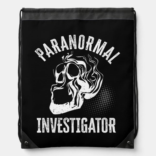 Ghost Hunting Paranormal Investigator  Drawstring Bag (Front)