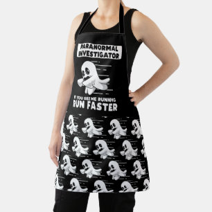 Ghost Hunting Paranormal Investigator Run Faster Apron