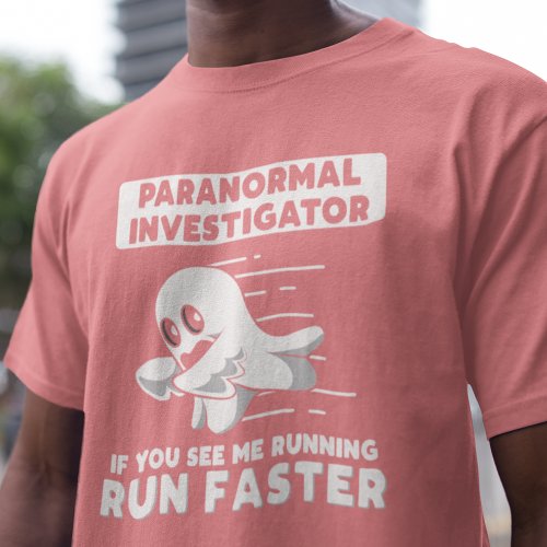 Ghost Hunting Paranormal Investigator Run Faster Tri_Blend Shirt