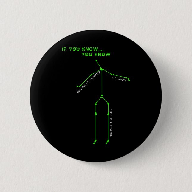 Ghost Hunting Sls Camera Stick Man Novelty Spooky  Button (Front)