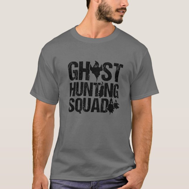 Ghost Hunting Squad Paranormal Investigator Ghost T-Shirt (Front)