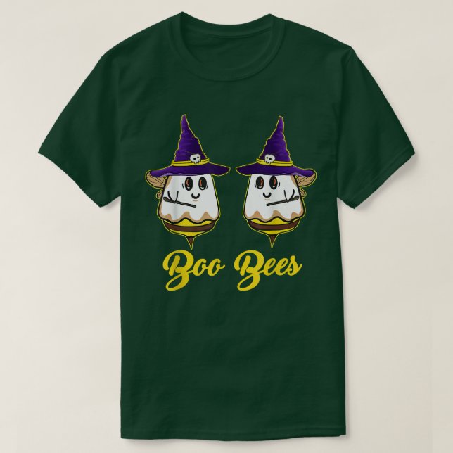 Ghost I Love Her Boo Bees Witch Hat Funny Hallowee T-Shirt (Design Front)