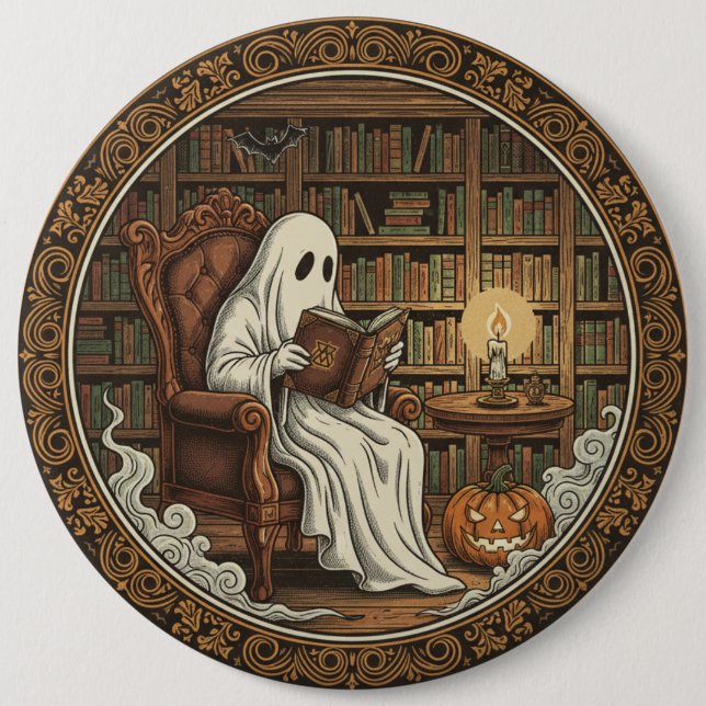  Ghost In A Library Button (Front)